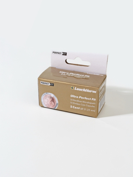 Капсулы Ultra Perfect Fit для монеты 5 евроцентов (21,25 мм), в упаковке 10 шт. Leuchtturm, 365287