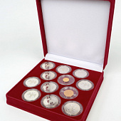 Футляр (186х192х50 мм) на 12 монет в капсулах (диаметр 44 мм)