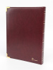 Альбом для марок (кляссер Royal-Line) из натуральной кожи, 16 листов (32 страницы), чёрный картон с промежуточными прозрачными листами. Бордовый. Prinz, 6016