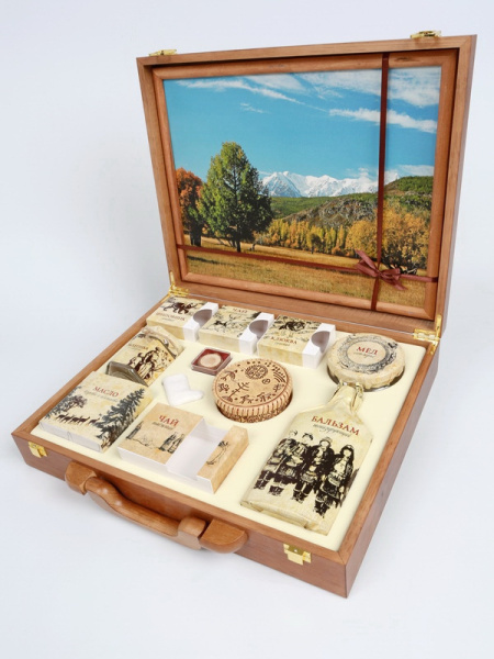 Флокированный ложемент для подарочного набора из Алтая (11 предметов)