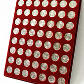 Планшет S (234х296х12 мм) для медно-никелевых монет 25 центов (штаты, округа и территории США, национальные парки США) (56 ячеек)