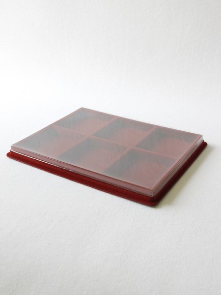 Планшет S (243х304х21 мм) на 6 ячеек (85х100х16 мм), тёмно-бордовый