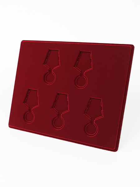 Планшет S (234х296х12 мм) на 5 медалей РФ d-32 мм с пятиугольной колодкой, тёмно-бордовый Планшет S (234х296х12 мм) на 5 медалей РФ d-32 мм с пятиугольной колодкой, тёмно-бордовый