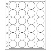 Листы-обложки ENCAP из прозрачного пластика для монет в капсулах CAPS 36/37 мм Leuchtturm. Диаметр ячейки 42,5 мм. Упаковка из 2 листов. Leuchtturm, 343214