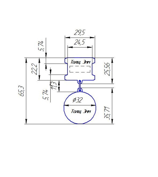  Футляр (90х124х32 мм) для медали на квадро колодке (удлинённая). Вынимаемый ложемент, светло-бордовый