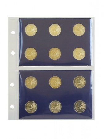 Листы для альбома Prinz для монет 2 евро. Упаковка из 5 листов. Prinz, 2302