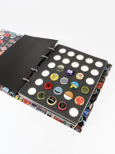 Альбом с 4 листами для хранения 120 кромчатых пробок, OPTIMA. Albommonet, Россия