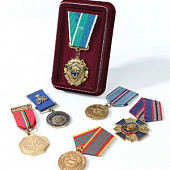 Сувенирная упаковка (76х126х22 мм) с поролоновой вставкой под универсальную медаль (59х111х16 мм)