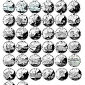 Набор из 56 монет серий «Штаты США» и «Округ Колумбия и территории США» (50 State Quarters and D.C. and U.S. Territories Quarters). Филадельфия (P)