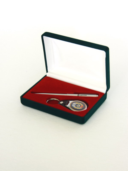 Футляр флокированный (102х142х41 мм) под брелок и ручку