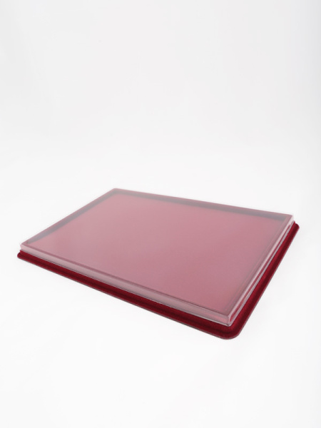 Планшет L (229х341х21 мм) на 1 ячейку (196х308х16 мм) с поролоновой вставкой, тёмно-бордовый  Планшет L (229х341х21 мм) на 1 ячейку (196х308х16 мм) с поролоновой вставкой, тёмно-бордовый