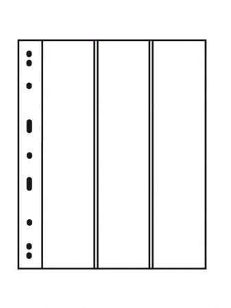 Листы-обложки VARIO 3VC (216х280 мм) из прозрачного пластика на 3 вертикальные ячейки (57х272 мм). Упаковка из 5 листов. Leuchtturm, 311773