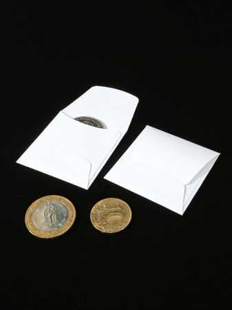 Пакетики, конверты (50х50 мм) для монет из белой бумаги, 10 шт