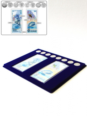 Планшет S (234х296х12 мм) для 2 банкнот Сочи-2014 в чехлах и 8 монет Сочи-2014 без капсул