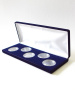 Футляр (255х103х27 мм) для 5 монет в капсулах (диаметр 44 мм),  тёмно-синий Футляр (255х103х27 мм) для 5 монет в капсулах (диаметр 44 мм),  тёмно-синий