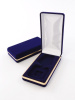 Футляр с золотым ободком (62х116х26 мм) под орден на пятиугольной колодке, тёмно-синий Футляр с золотым ободком (62х116х26 мм) под орден на пятиугольной колодке, тёмно-синий