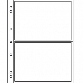 Листы-обложки NUMIS 2C (187х224 мм) из прозрачного пластика на 2 ячейки (165х107 мм). Упаковка из 10 листов. Leuchtturm, 338575