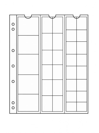 Листы-обложки для монет NUMIS MIX (193х217 мм) из прозрачного пластика для хранения монет разного диаметра. Упаковка из 5 листов. Leuchtturm, 323010
