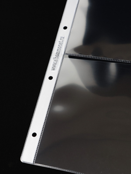 Лист-обложка ГРАНДЕ (Россия) (250х311 мм) из прозрачного пластика на 2 ячейки (225х145 мм). Professional. Albommonet, ЛБГ2