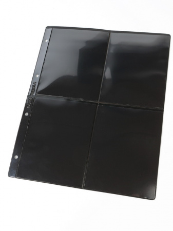 Листы-обложки ГРАНДЕ (Россия) (250х311 мм) с чёрной основой на 4 ячейки (110х145 мм). Двусторонний. Упаковка из 10 листов. Albommonet, ЛБЧБ4