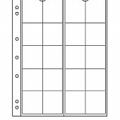 Листы-обложки для монет NUMIS 34 (193х217 мм) из прозрачного пластика на 20 ячеек (37х38 мм). Диаметр 34 мм. Упаковка из 5 листов. Leuchtturm, 338571