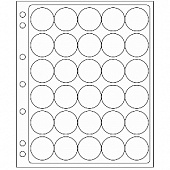 Листы-обложки ENCAP из прозрачного пластика для монет в капсулах CAPS 32/33 мм Leuchtturm. Диаметр ячейки 39 мм. Упаковка из 2 листов. Leuchtturm, 329237