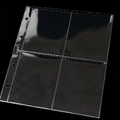 Лист формата НУМИС (Россия) (192х218 мм) из прозрачного пластика на 4 ячейки (83х102 мм). СомС, ЛБ4-N