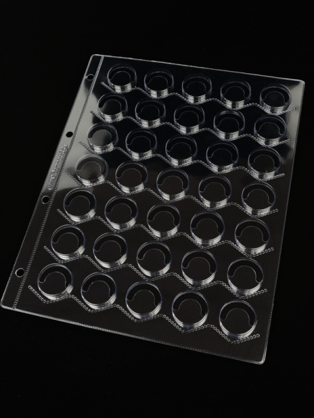 Прозрачные листы для 35 кромчатых пробок (крышек). Формат GRANDE. Albommonet, Россия