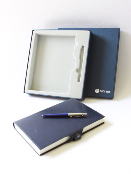 Флокированный ложемент под ежедневник и ручку, светло-серый