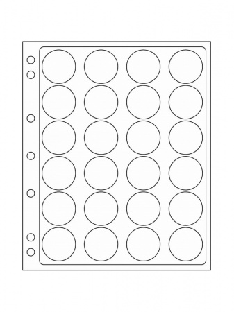 Листы-обложки ENCAP из прозрачного пластика для монет в капсулах CAPS 34/35 мм Leuchtturm. Диаметр ячейки 41 мм. Упаковка из 2 листов. Leuchtturm, 343213