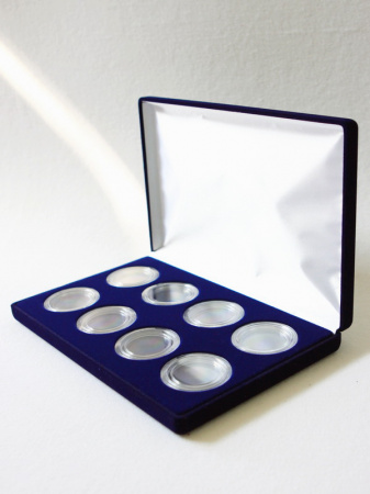 Футляр (217х141х29 мм) для 8 монет в капсулах (диаметр 44 мм)