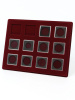 Планшет S (234х296х12 мм) для 12 монет в капсулах Quadrum (50х50х6 мм), тёмно-бордовый  Планшет S (234х296х12 мм) для 12 монет в капсулах Quadrum (50х50х6 мм), тёмно-бордовый