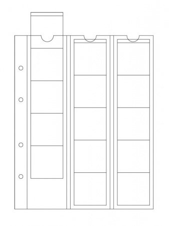 Лист-обложка для монет OPTIMA 42 (202х252 мм) из прозрачного пластика на 15 ячеек (48х46,5мм). Диаметр 42 мм. Leuchtturm, 338032/1