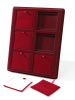  Планшет S (243х304х21 мм) на 6 ячеек (86х81х8 мм) (с флокированными вставками), тёмно-бордовый