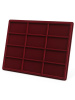 Планшет S (234х296х12 мм) на 12 ячеек (50х89х8 мм), тёмно-бордовый