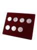 Планшет S (234х296х12 мм) для монет в капсулах d-44 мм (4 ячейки) и в капсулах d-46 мм (4 ячейки), тёмно-бордовый  Планшет S (234х296х12 мм) для монет в капсулах d-44 мм (4 ячейки) и в капсулах d-46 мм (4 ячейки), тёмно-бордовый