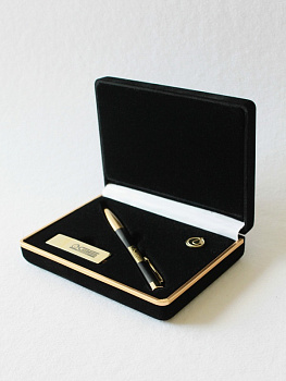 Футляр флокированный (102х142х42 мм) для ручки, значка и флешки. Вид 1