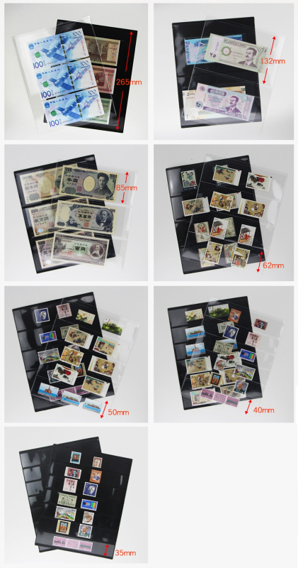 Листы-дисплеи без отверстий 5S (217х278 мм) двусторонние на 5 ячеек (210х49 мм). Упаковка из 10 листов. PCCB MINGT, 810569