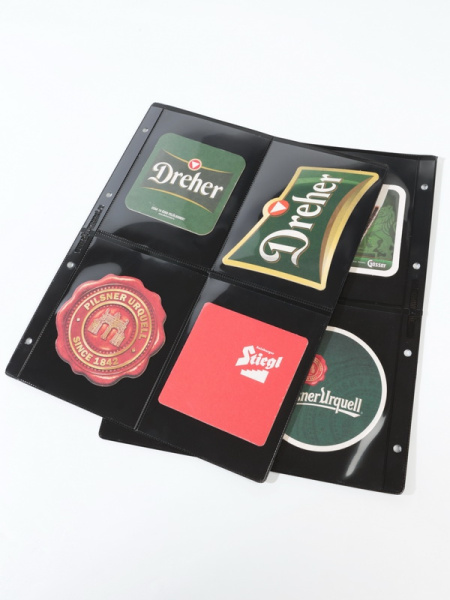 Лист-обложка ГРАНДЕ (Россия) (250х311 мм) с чёрной основой на 4 ячейки (110х145 мм). Двусторонний. Albommonet, ЛБЧБ4