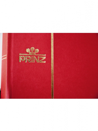 Альбом для марок (кляссер CLASSIC). 32 листа (64 страницы) из чёрного картона с промежуточными листами из пергамина. Красный. Prinz, 2035