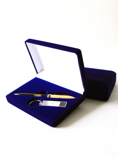 Футляр флокированный (102х142х42 мм) для ручки и флешки