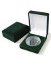  Футляр (61х79х32 мм) для одной монеты в капсуле (диаметр 46 мм), зелёный