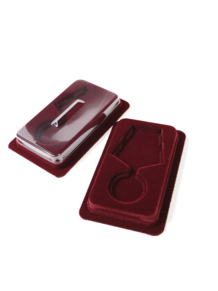  Сувенирная упаковка (60х100х20 мм) под медаль РФ d-32 мм, тёмно-бордовый