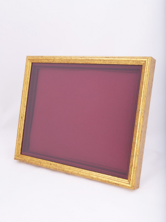 Багетная рамка S золотого цвета под 1 ячейку (209х270х18 мм) с поролоновой вставкой