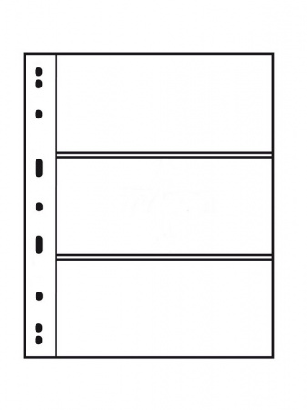 Лист-обложка VARIO 3C (216х280 мм) из прозрачного пластика на 3 ячейки (195х84 мм). Leuchtturm, 319560/1