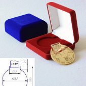 Футляр (92х92х40 мм) под медаль d-58 мм на ленте