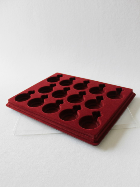  Планшет S (243х304х21 мм) под карманные часы. Вид 1, тёмно-бордовый