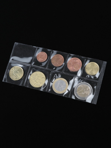 Защитный лист-обложка для наборов монет регулярного выпуска из прозрачной полимерной PVC-пленки. СомС, Россия