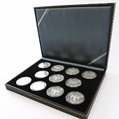 Футляр Nera XM из искусственной кожи (243х187х42 мм) для 11 монет в капсулах (диаметр 44 мм)