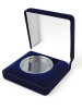  Футляр (92х92х40 мм) для монеты в капсуле (диаметр 58 мм). Ложемент выпуклый, тёмно-синий